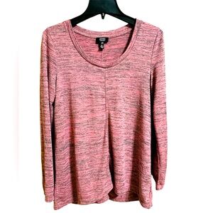 JONES NEW YORK Women’s Heather Pink and Gray Tunic Lightweight Long Sleeve Top M